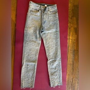 Women’s Light blue Pearl-Embellished Jeans